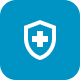 A shield icon symbolizing protection, safety, and secure environment in pediatric dental care and treatment services.