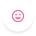 A smiling face icon inside circle highlighting happiness, comfort, and positive experiences during pediatric dental visits.