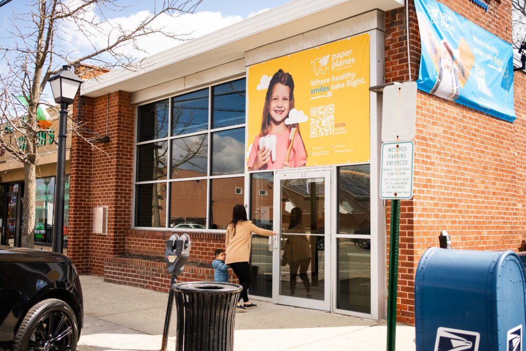 Paper Planes Pediatric Dentistry building exterior.