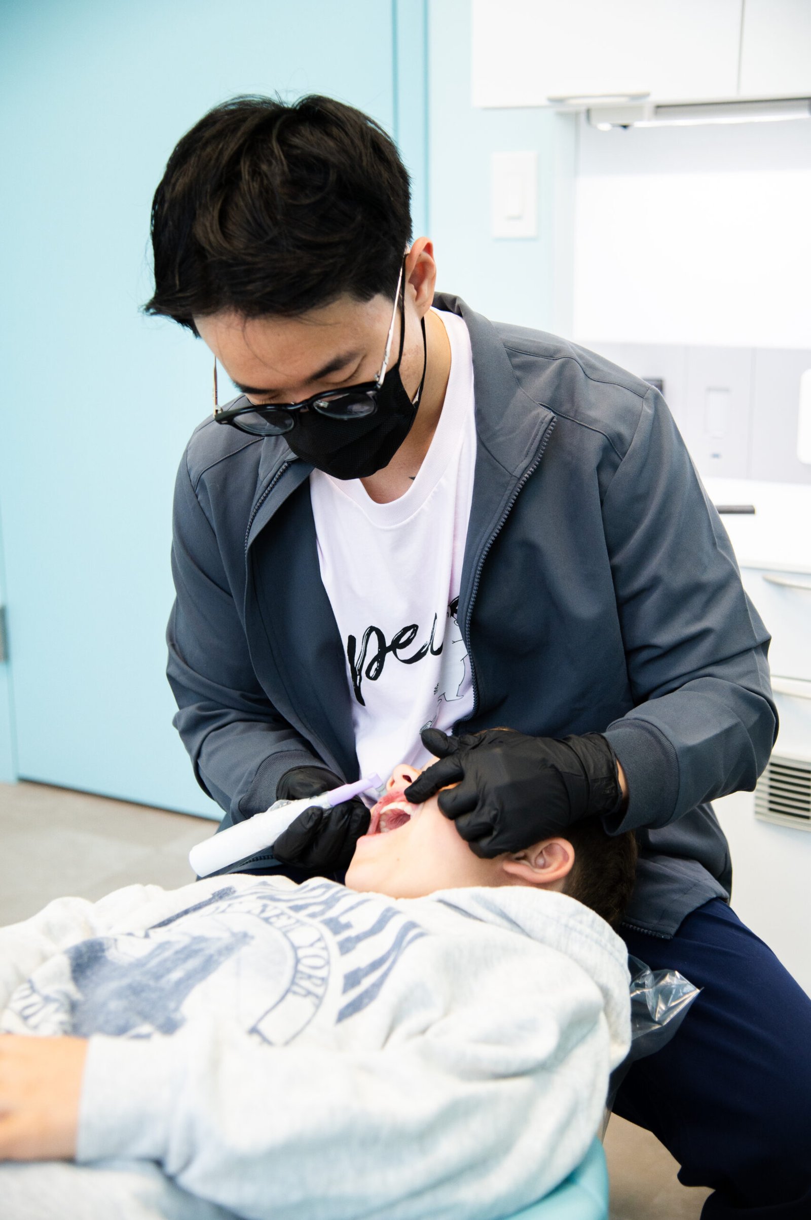 Dr. Christopher Pae with patient